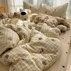 Ins cama conjunto de quatro peças algodão puro 2026 novo estilo lençol colcha capa colcha dormitório estudante conjunto