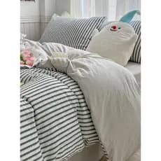 Seersucker cama de algodão lavado conjunto de quatro peças ins estilo primavera verão lençol colcha capa dormitório estu