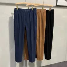 Outono inverno grosso veludo tornozelo comprimento calças masculinas casuais em linha reta All-Match quente cor sólida m