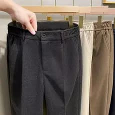 W inverno calças de lã masculinas luz estilo maduro em linha reta magro ajuste High-End calças casuais de negócios Ank