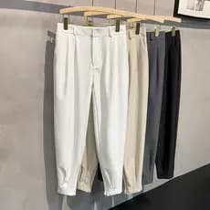 Versão coreana calças casuais masculinas pés pequenos verão novo estilo tornozelo comprimento tornozelo tornozelo compri