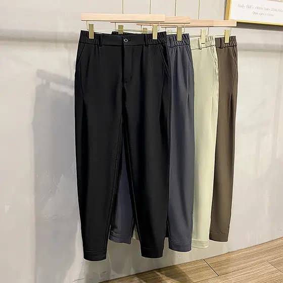 Preto tornozelo comprimento calças meninos rufião bonito rua Wear cor sólida Casual calças esportivas versão coreana sol