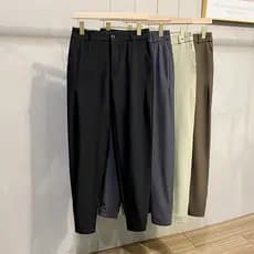Preto tornozelo comprimento calças meninos rufião bonito rua Wear cor sólida Casual calças esportivas versão coreana sol