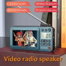 SANSUI F50 4.3-Inch HD FM/MW/SW Radio Plug-in Card Reprodutor De Vídeo De Música Ao Ar Livre