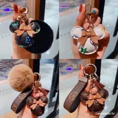 Mickey Minnie couro chaveiro impresso-Acessórios Saco Casal