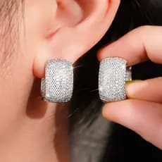 S925 Brincos de Prata Sterling Zircon Brincos Moda Jóias Simples Brincos Senhoras Presentes de Casamento Atacado