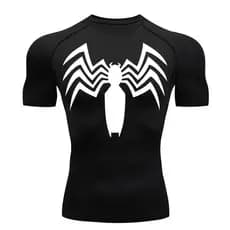 Camiseta Venom 2099 Homem-Aranha Músculo Fitness Esportiva De Compressão Seca Rápida Manga Curta