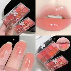 Arco 10 Cores Geléia Lábio Gloss Paleta Maquiagem Hidratante Batom Líquido Framboesa Vermelha Transparente Esmalte Matiz