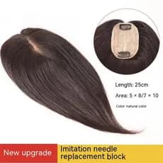 Cabelo Liso Base De Seda Topper Remy Peças De Humano Para Mulheres Natural Color Toupee Hair Women 100 %