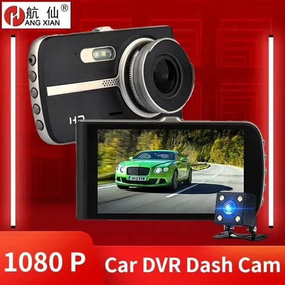 Gravador De Vídeo DVR Para Carro Câmera Dash 1080P Vista Traseira Lente Dupla 4 Full HD G Sensor Gravação De Ciclo Portá