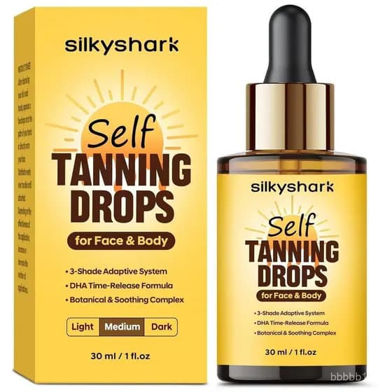 Gotas Autobronzeadoras para o Rosto (1 fl oz), adequadas para rosto e corpo, proporcionam um efeito de bronzeamento grad