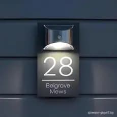 Número de casa moderno personalizável BeNsil, número de casa externo personalizável movido a energia solar, número de ca