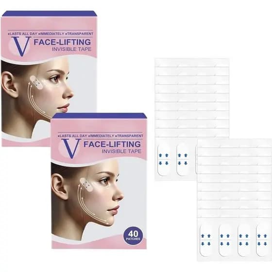 Fita invisível para lifting facial em formato de V (conjunto de 2 peças) O7EU FORH