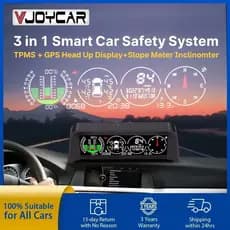 Vjoycar X50P 2023 Atualizado 3 Em 1 GPS HUD Pneu TPMS Inclinômetro Para Todos Os Veículos Medidor De Inclinação De Veloc