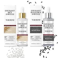 Ampola Esfoliante de Arroz Preto e Branco, Novidade 2025, Esfoliante Suave de Arroz para Rosto e Corpo, Esfoliante de Ar
