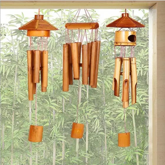 Sinos de vento de bambu ornamentos decoração artesanato presentes de bambu tubo de bambu sinos de vento ornamentos JT2C