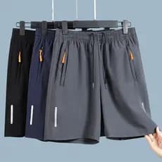 Shorts curtos masculinos verão shorts de cinco pontos masculino de secagem rápida High-End seda gelo respirável shorts e