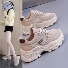 All-Match sapatos brancos tênis de aumento interno feminino 2026 primavera outono sapatos papai de sola grossa AK610-2 J