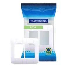 Kit Placas 4x4 Branca 6 Postos Aria Tramontina Decoração Acabamento