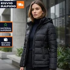 Jaqueta Bobojaco Feminina Puffer Forrada Inverno Térmica Peluciada