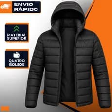 Casaco de Inverno Unissex Bobojaco Leve Quente Com Zíper