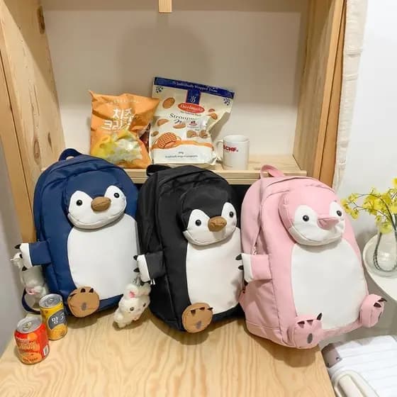 Bonito dos desenhos animados Lúcifer Pinguim Mochila Novo Estilo Mochila Estudantes Universitários Mochila Classe