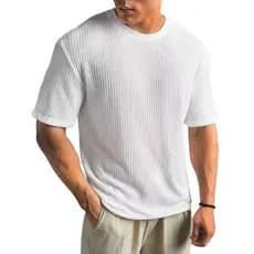 Camiseta Masculina Z/\R/\ Malha Tricot baly Texturizada Oversize Gramadura 200g/m² Super desconto