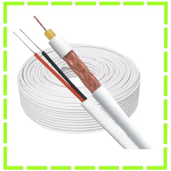 Cabo Coaxial Bipolar RF 4mm Flexível 95% de Malha CFTV Dupla Blindagem