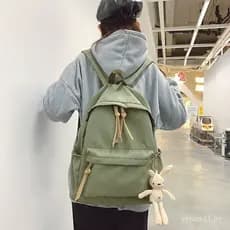 Liquidação: Mochila Escolar de Cor Sólida Estilo Universitário, Mochila Feminina de Moda Coreana para Estudantes, Mochil