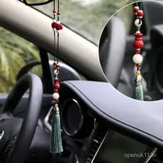 Bolsa da sorte de cinábrio, lótus Bodhi, pingente de carro em forma de elefante de cinábrio, ornamento para espelho retr