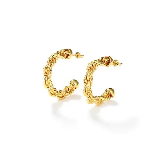 Brincos espirais de cobre banhados a ouro 18k, estilo retrô europeu e americano, luxo leve, simples, sofisticados, versá
