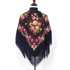 Lenço de rayon com franjas de estilo étnico estampado para viagens, lenço decorativo muçulmano para primavera e outono,