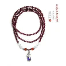 Pulseira de granada para presente feminino, colar de múltiplas camadas, joia vermelho-vinho que traz fortuna, pulseira d