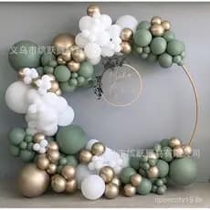 Novo Conjunto de Balões de Látex Verde Vintage Platina para Casamento, Conjunto de Balões para Decoração de Festa de Ani