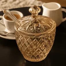 Açucareiro De Vidro Mélico Âmbar Hauskraft Elegância E Charme Para Sua Mesa
