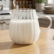 Jarra Leiteira De Vidro Borossilicato Lótus 300ml Hauskraft Para Café e Mesa Posta