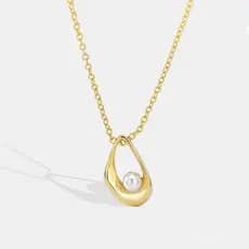 N0119 Colar de pérolas com pingente irregular europeu e americano, colar feminino elegante com pingente de concha france