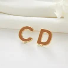 Brincos de verão com um toque festivo, brincos personalizados com letras simples para mulheres, brincos de prata 925 com