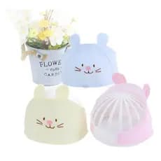 Boné fino de verão para bebê, boné de algodão para recém-nascido, boné com bordado de gato, boné com viseira para bebê.