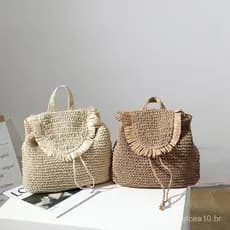 Nova bolsa de palha de duas alças, bolsa de palha casual com franjas estilo floresta, bolsa trançada para mulheres, mesm