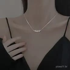 Colar de folha de oliveira em prata esterlina S925 para mulheres, luxo discreto com toque sofisticado, corrente de claví