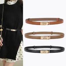 Cinto feminino elegante e versátil de estilo coreano, cinto de couro de alta qualidade para vestidos e calças casuais, q