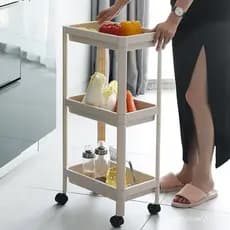 Prateleira de armazenamento para banheiro e lavabo, prateleira de plástico de vários níveis para cozinha, carrinho peque