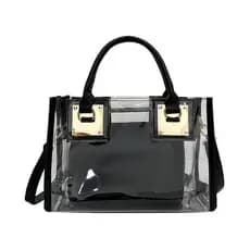 Bolsa transparente de gel, mochila feminina de mão, de ombro e transversal, conjunto de duas peças de plástico, versão c