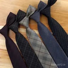 Gravata de algodão de alta qualidade, largura 8cm, gravata formal casual para negócios, gravata listrada e xadrez no ata