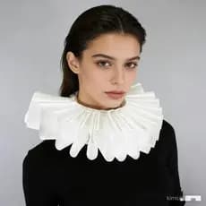 Gola franzida artesanal de estilo clássico e moderno, gola falsa, traje teatral de palco, acessório para sessão de fotos