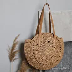Fabricante de dropshipping, nova bolsa de palha da moda 2024, bolsa de ombro feminina, bolsa para férias na praia, bolsa