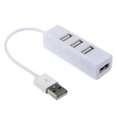 Divisor USB 2.0 para computador 1 para 4, hub USB para 4 portas, mini hub de quatro portas.