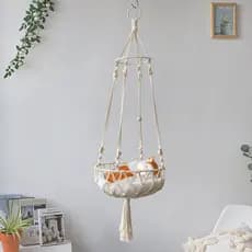 Rede de descanso para gatos em tecido boêmio, estilo europeu, cama suspensa de verão para animais de estimação, balanço