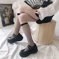 Novidade Primavera/Verão: Meias de Cano Médio em Rede Estilo Shuiii, Tendência Clássica do Instagram, Meias Versáteis Pr